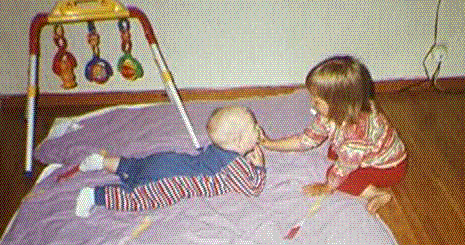 Erik med kusin Sandra...